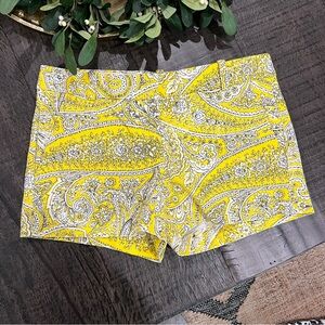 J.Crew yellow and gray printed chino shorts